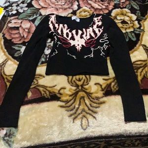 MEYSI KIM graphic print crop slim tee